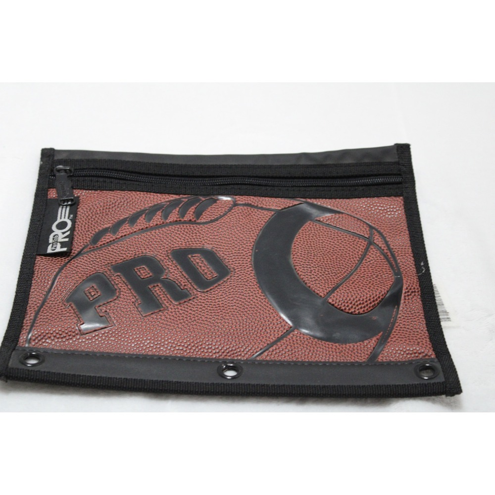 PenTab Pro Football Textured 3-Ring Binder Pencil Pouch Brown Black Zippered